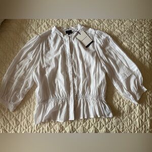 Who What Wear White Blouse with Lace Detail